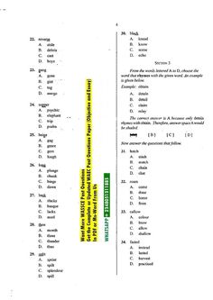 WAEC Questions on Rhymes Sounds English Questions And Answers, English Questions, It Cast