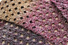 three different colors of knitted fabric