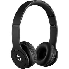 the beats on ear headphones are black