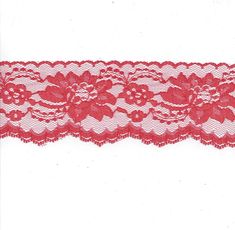 red lace with flowers on white background