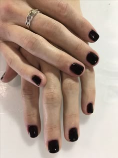 Black Gel Manicure, Pretty Gel Nails, Cool Nails, Opi Nails