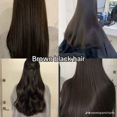 Types Of Dark Brown Hair, Off Black Hair, Long Hair Looks, Coffee Brown Hair, Best Haircuts For Women, Brown Black Hair