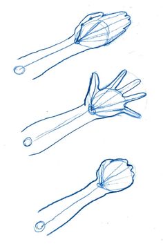 three different stages of drawing tulips