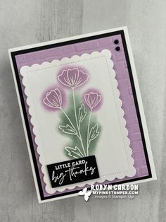 a card with some flowers on it