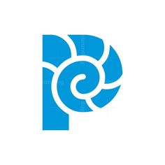 the letter p is made up of two spirals and has been used as a logo for