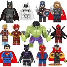 the avengers and spider - man minifigures are shown