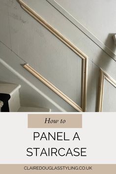 a staircase wall with panelling being installed Stair Panelling, Staircase Molding, Stair Paneling, Picture Frame Moulding, Diy Wainscoting, Diy Staircase