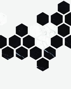 black and white hexagons are arranged together