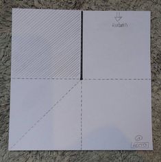 the paper is cut into four squares