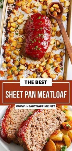 the best sheet pan meatloaf recipe with potatoes and carrots on it is so easy to make