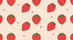 a strawberry pattern on a pink background