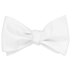 Now here's a blank slate. This white self-tie bow tie will match just about anything, from suits to pattern button-downs. The polyester material means it's just the right canvas for DIY projects involving fabric paint and markers, too. This is a self-tie bow tie, which means it must be tied by the wearer. Prior to tying, the collar adjusts to fit most adults and teens. The material is durable with a very light, but not particularly shiny, sheen. We recommend this shade for a basic, bright white. White Bow Tie, Blank Slate, Tie Men's, Tie Bow, Mens Bow Ties, White Bow, Color Swatch, Fabric Paint, Bow Ties