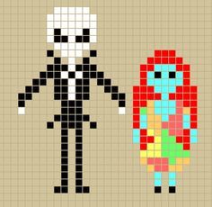 a pixellated image of a man and woman holding hands