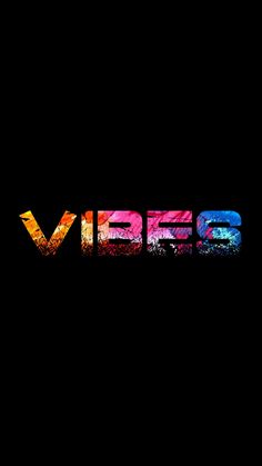 the word vibes written in multicolored paint on a black background with space for text