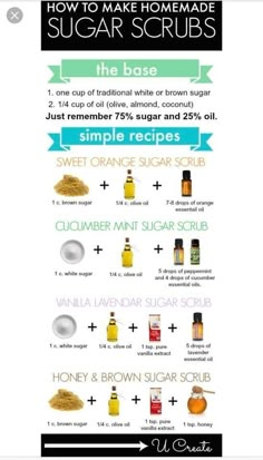 Homemade Sugar Scrubs, Body Scrub Homemade Recipes, Body Scrub Recipes, Home Made Gift Ideas, Diy Body Scrub Recipes, Diy Sugar Scrub Recipe, Diy Sugar Scrub, How To Remove Warts, Remove Warts