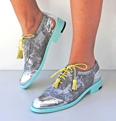 Fantastic Shoes, Brogue Shoes, Fabulous Shoes, Silver Shoes, Dream Shoes, Handmade Shoes, Beautiful Shoes