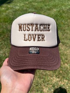 Mustache Lover Embroidered Trucker Hat - Etsy Men’s Trucker Hat Outfit, Western Trucker Hats For Women, Trucker Hat Style, Inappropriate Trucker Hats, Embroidered Trucker Hats, Cute Trucker Hats For Women, Funny Trucker Hats For Women, Western Trucker Hats