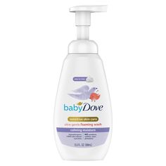 Want to help soothe and calm your little one before bedtime? Baby Dove Calming Moisture Ultra-Gentle Foaming Wash is specially formulated with a calming chamomile scent to help baby relax for a restful night’s sleep. The gentle foamy lather is perfect for face, body and hair as it gently cleanses, soothes and nurtures. Made with 100% skin-natural nutrients, the mild blend goes beyond baby bath soap to replenish essential nutrients, and help sensitive skin retain its natural moisture and softness Liquid Body Wash, Baby Body Wash, Foaming Body Wash, Baby Bedtime, Foaming Bath, Baby Bath Time, Sensitive Skin Care, Skin Essentials, Calming Scents