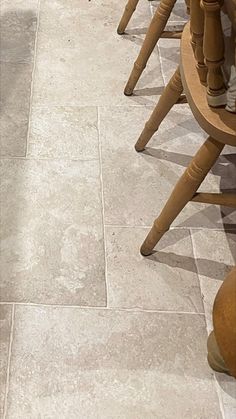 Tuscany Crema Modular Floor Tiles in a kitchen dining area Kitchen Floor Tiles, Modular Tile, Travertine Stone, Kitchen Floor, Stone Flooring