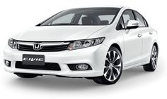 a white honda civic car on a white background