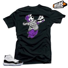 Shirt to Match Jordan 11 Concord-Yogi Black #SNELOS #PersonalizedTee Game Black, Black Tee, Mens Tshirts