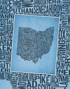 a blue and black map of the united states with words written all over it in different languages