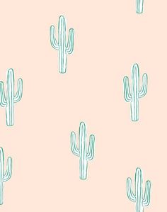 a pink background with green cacti on it