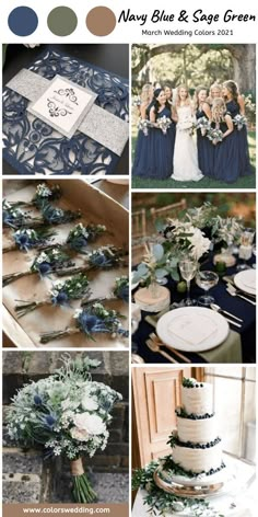 navy blue and sage green wedding colors