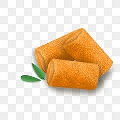 two pieces of bread with green leaves on the side, food, illustration png and psd