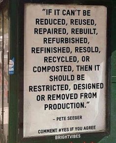 a sign on the side of a building stating it can't be replaced, remeded, refreshed, repished, recycled, recycled, resold, or composted