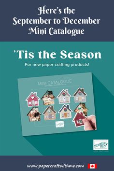 a flyer for a mini catalog featuring houses and the words it's the season