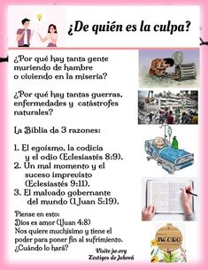 a pink poster with pictures of people and words in spanish on the bottom right hand corner