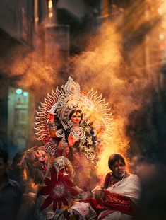 Beauty amidst chaos - From the streets of Dhaka on Behance Maa Pic, Maa Paintings, Durga Puja Wallpaper, Durga Puja Kolkata, Maa Durga Photo, Durga Picture, Aadi Shakti, Happy Navratri Images