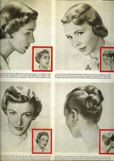 From Companion, September 1950 1950 Hairstyles, 1950s Hair And Makeup, 1950 Hair, Hairstyles 1950s, 1950 Hairstyle, 1950's Hair, 1950s Hairstyle, 50s Hair, 1950s Hair