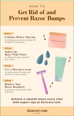 Achieving a smooth shave can be a challenge when razor bumps are in the picture. Fortunately, razor bumps are relatively easy to prevent and get rid of. So if you've been experiencing any annoying irritation after shaving, keep reading for skincare advice on addressing razor bumps. Full article on our site—check it out! #razorbumps #shaving #skincare #bodycare #beauty #beautytips How To Fix Razor Burn Fast, Smooth Shave Tips, Why Do I Get Razor Bumps, How To Use Razor For Women, Getting Rid Of Razor Bumps, Armpits Shaving Tips, Shaving Tips For Beginners, How To Get Rid Of Razor Bumps Down There, Razor Burn Prevention