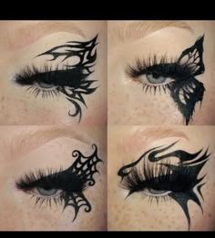 Tattoos For Women Shoulder, Minimalist Tattoos For Women, Tattoos Between Breast, Graphic Liner Looks, Maquillage Goth, Liner Looks, Goth Eye Makeup, Sarah Marie, Punk Makeup