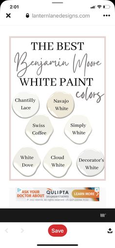 the best white paint colors on an iphone