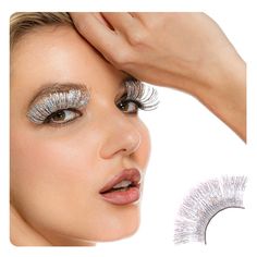 PRICES MAY VARY. 💋▶Dramatic design◀Dorisue P24 Sliver eyelashes design gorgeously flirty Silver Color Blink Blink Feather lashes. like a sexy night Princess.Add a touch of sparkle and glamour to your makeup look with these stunning silver glitter lashes. Each lash is delicately adorned with shimmering silver glitter, creating a mesmerizing effect with every blink. 💋▶Glitter lashes◀Draw attention to the natural beauty of your eyes with these incredible Ardell Color Impact Lashes style P24 in th Eyelashes Design, Makeup Looks For Hooded Eyes, Sharp Makeup, Halloween Lashes, Looks For Hooded Eyes, Feather Lashes, Glitter Eyelashes, Night Princess, Makeup For Hooded Eyes