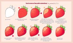 how to draw a strawberry step by step for kids and beginners drawing tips, drawing lessons, drawing tips, drawing techniques, art drawings, learn to draw, easy steps, fruit, fruits, person, food illustration design projects, learning, doos, the unit, simple,