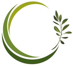 an olive branch in the center of a circle