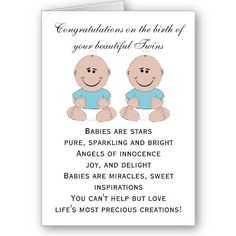 a card with two baby babies on it