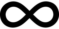 an infinite sign is shown in black on a white background, it appears to be the symbol of two interlocked circles