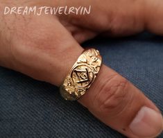 "Item Details. Metal Type:  Solid GOLD . Jewelry Type : Men/Women's Ring ( For different purpose ) Ring Size- All ring size is available in ( US Size) We Offer our customers . 1. Nickel Free 2. Tarnish Resistant 3. 30 days return policy 4. Precious Quality of Jewelry you will love 5. Our Jewelry are made of 10k 14k 18k Gold 6. Insured & Safe Standard Shipping 7. Free Gemstone Authenticity Certificate Our customer service is available 6 days a week Customization Options are Available. 1. Over 51 Freemason Ring, Ring Master, Masonic Ring, Authenticity Certificate, Signet Rings, Solid Gold Jewelry, Signet Ring, Ring Silver, Silver Band