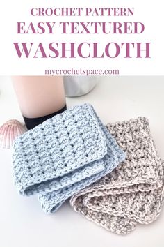 crochet pattern for easy textured washcloth with text overlay that reads, crochet pattern easy textured washcloth