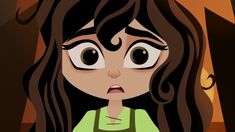 a cartoon girl with long hair and big eyes