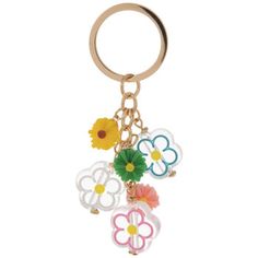 a key chain with flowers on it