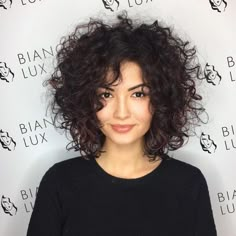 Cute Short Curled Wedge Bob Haircut Women Daily Lace Frontal Wigs – Dailywigs 2019 Hairstyles, Curly Haircut, Layered Curly Hair, Short Curls, Hair Volume