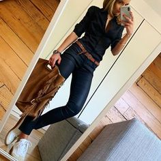 Célineさん(@lesfutiles) • Instagram写真と動画 Moda Jeans, Mode Casual, Casual Work Outfits, Looks Chic, Work Outfits Women