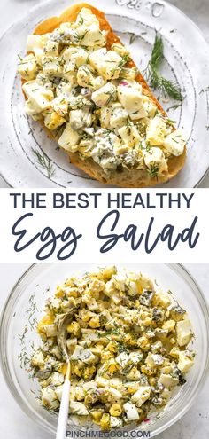 the best healthy egg salad recipe for breakfast or brunch is made with eggs, cheese and herbs