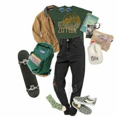 Vans Clothes, Grunge Shirts, Skateboard Style, Fashion 90s, Diy Vetement, Look Retro, Hipster Outfits, 90s Grunge, Mode Vintage